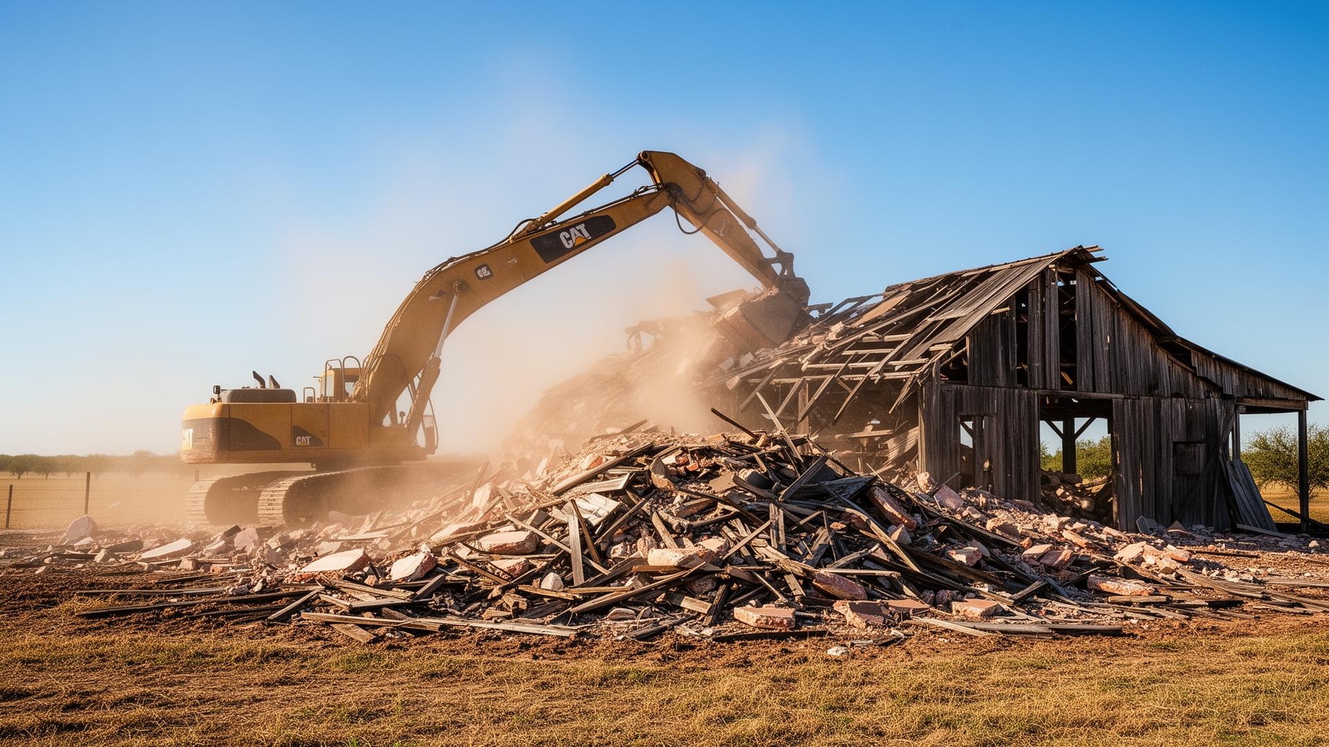 Demolition close-up detail