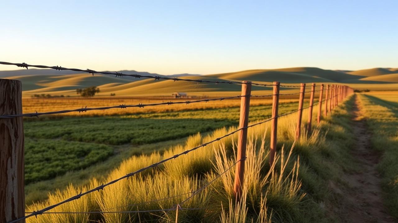 Barbed Wire Fence on a Texas ranch