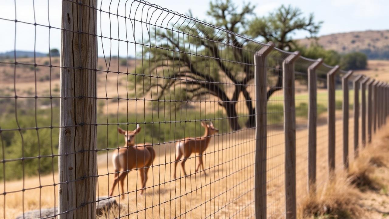 High Game Fence on a Texas ranch