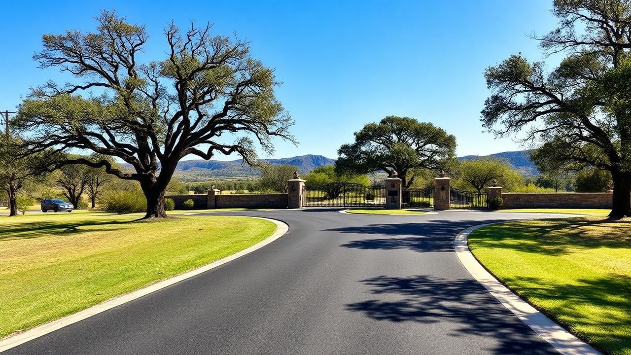 Paved Road (Concrete or Asphalt) on a Texas ranch property